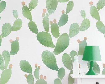 Prickly Pear Stencil - Cactus WALL STENCIL for DIY Wall Decor - Large Wall Stencils instead of Wallpaper or Decals - Stencil for Painting