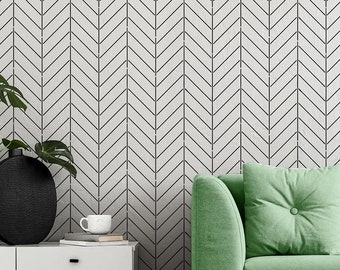 Fine Line Herringbone Stencil for Walls – Geometric Stencil for Painting Walls – Herringbone Stencils for Easy Décor – Reusable Wall Stencil