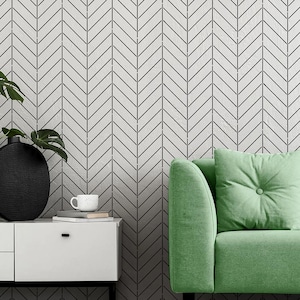 Fine Line Herringbone Stencil for Walls – Geometric Stencil for Painting Walls – Herringbone Stencils for Easy Décor – Reusable Wall Stencil