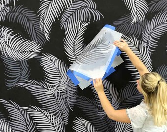Palm Leaf Stencil Etsy