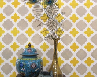 Moroccan Tiles Wall Pattern Stencil - reusable stencil patterns for walls just like wallpaper - DIY decor