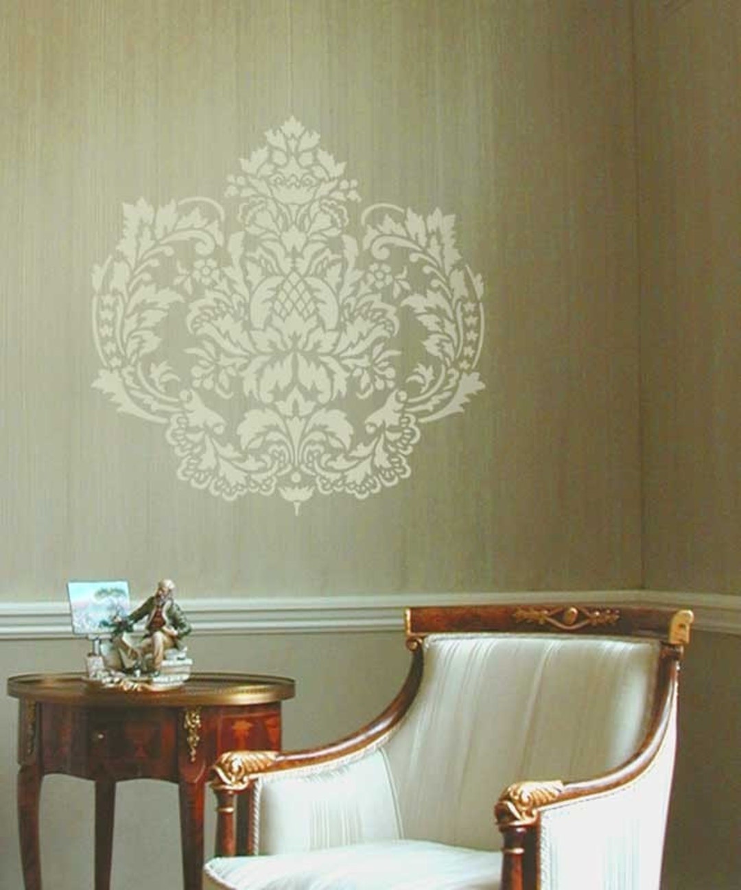 Wall Stencil Damasque LG - Easy DIY Wall Decor With Stencils - Etsy