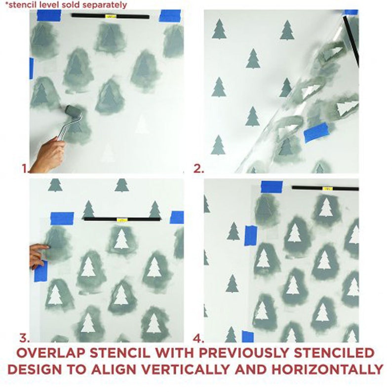Fir Trees Allover Stencil Reusable stencils for DIY wall | Etsy