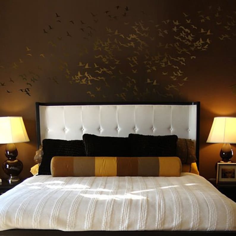 Flock Of Cranes Wall Stencil LARGE WALL STENCIL Bird Wall Etsy