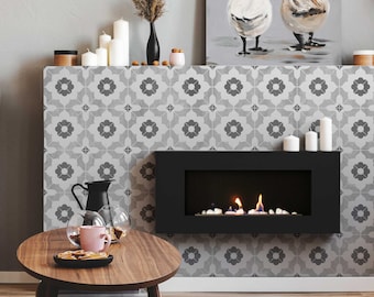 Dahlia Tile Stencil - Geometric Cement TILE STENCIL for Painting Tiles - Reusable Tile Stencils for Home Renovation - Easy DIY Tile Makeover