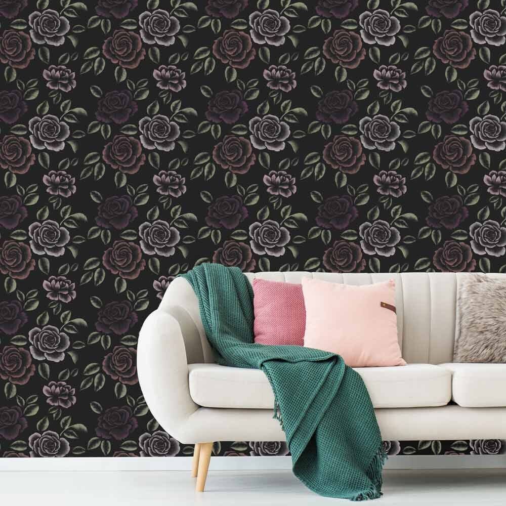 Midnight Rose Garden Stencil - Floral Wall Stencil for Easy Paint ...