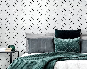 Ella Herringbone Wall Stencil – Geometric Wall Stencil for Easy Room Makeover – Large Stencil for Painting Walls - High Quality Stencils