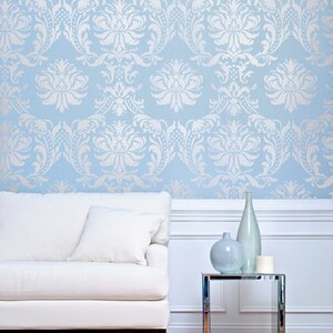 Damask Stencil Gabrielle Reusable stencils for walls and fabrics DIY wall decor image 3