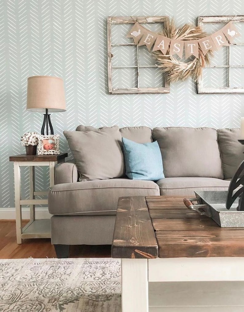 Hand Drawn Chevron Wall Stencil LARGE WALL STENCIL Etsy Canada