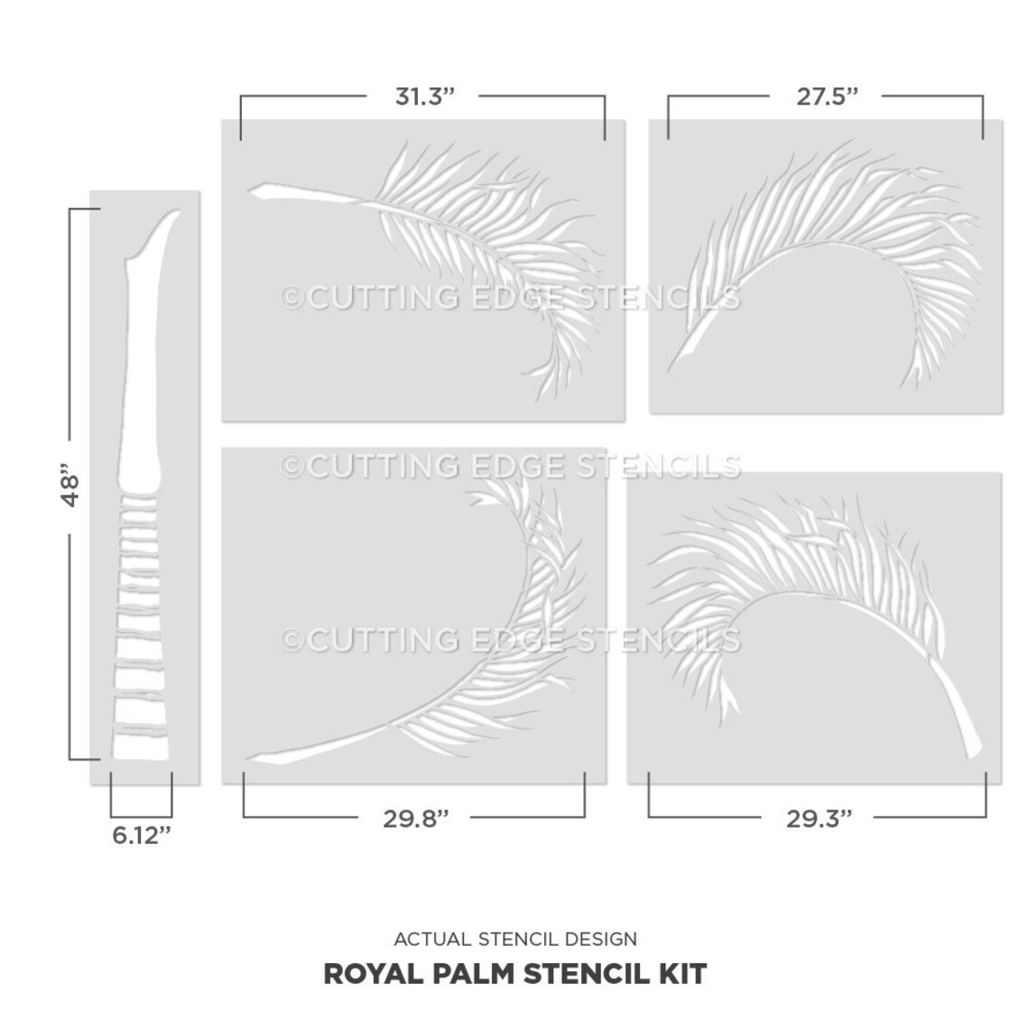 Royal Palm Tree Stencil LARGE WALL STENCILS Instead of - Etsy