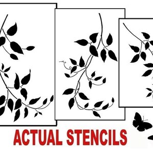 Wall Stencils Clematis Vine 3pc kit Easy Wall decor with stencils Better than decals 画像 5