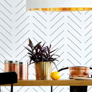 Dotted Herringbone Wall Stencil – Herringbone Stencil for Easy Room Makeover – Large Stencil for Painting Walls – High Quality Stencils