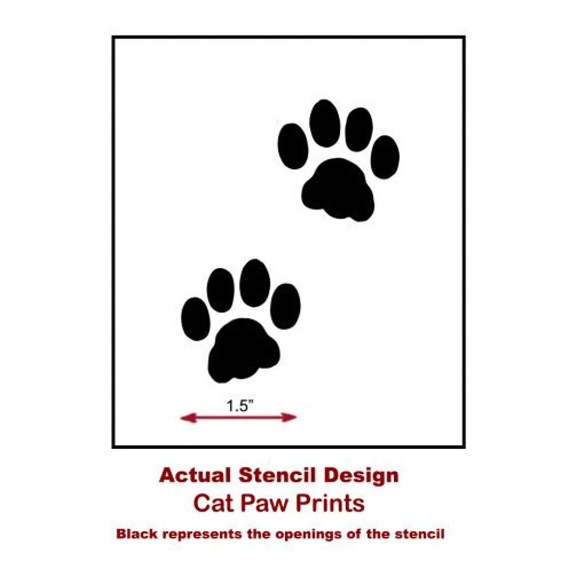 Cat Paw Print Wall Art Stencil Easy to Use Better Than | Etsy