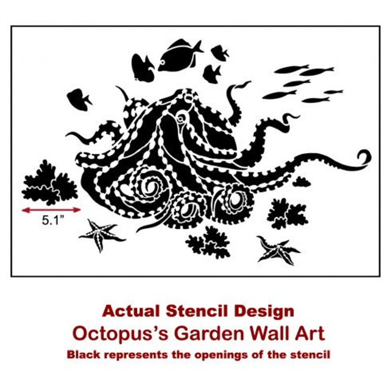 Octopus's Garden Wall Art Stencil Wall Stencils for Etsy