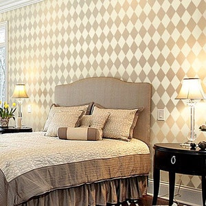 Harlequin Allover Stencil - Small - Reusable stencils for DIY wall decor - Better than wallpaper!