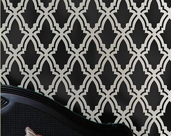 Moroccan Stencil Oasis - Beautiful stencils just like wallpaper - DIY wall decor