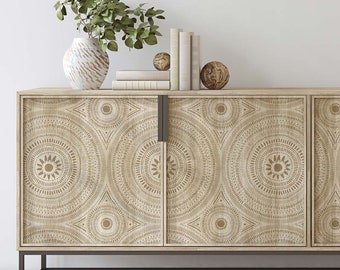 Kona Furniture Stencil - Boho Stencil Design Inspired by African Tribal Textiles - Easy to Use Furniture Stencils for a Quick Design Update