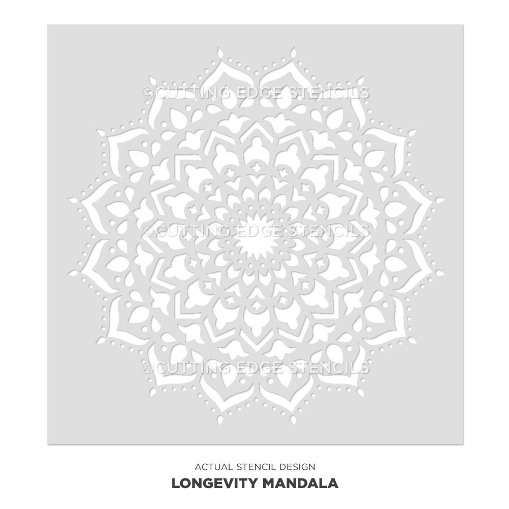 Longevity Mandala Stencil Mandala Wall Stencil Large Etsy France