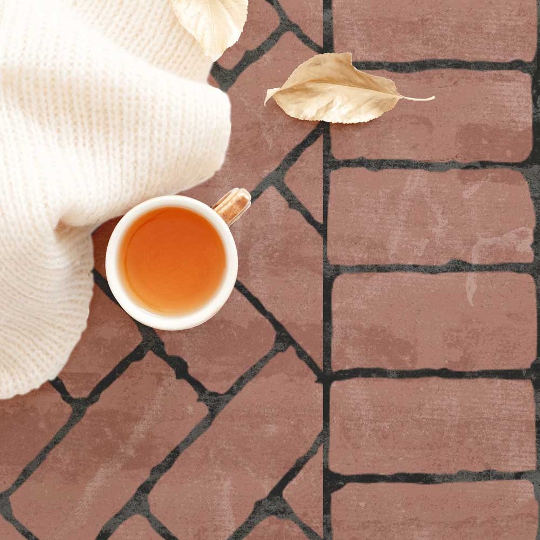 Row of Bricks Stencil Border Design for Patios and Walkways Decorative