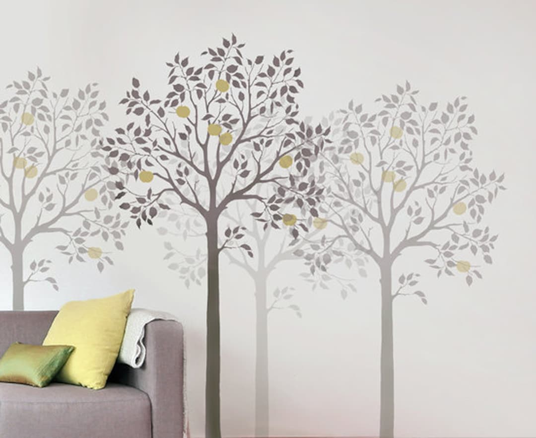 Large Fruit Tree Stencil Reusable Wall Stencils for DIY Etsy