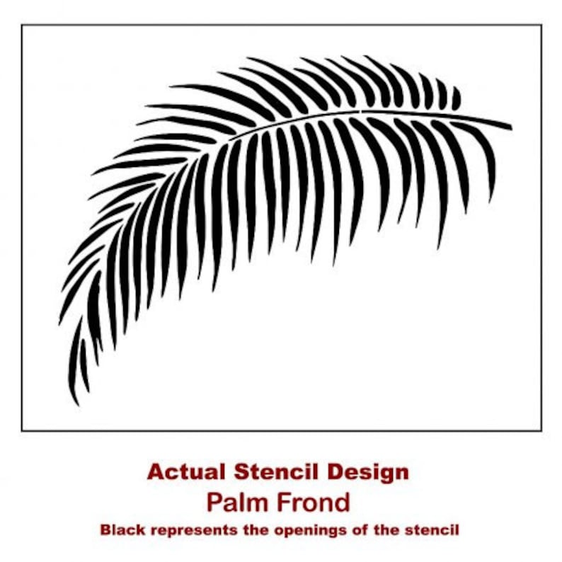 Palm Frond Stencil WALL ART STENCIL instead of Decals Easy to Use Wall Stencils for a Quick Room Update Tropical Stencils for Walls image 6