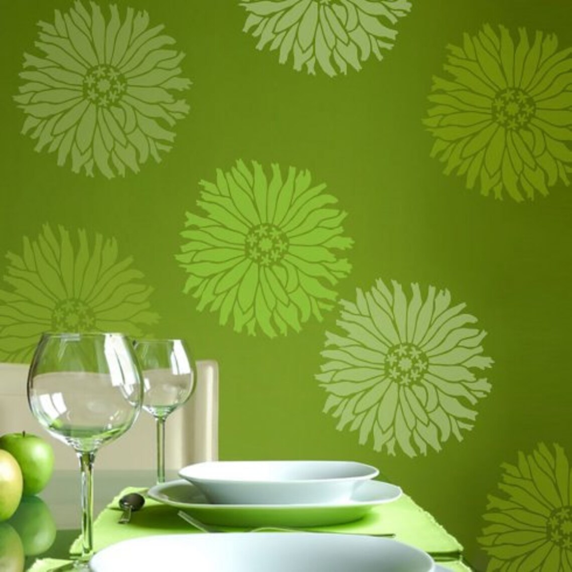 Starburst Zinnia Flower Wall Art Stencil Medium Accent Etsy
