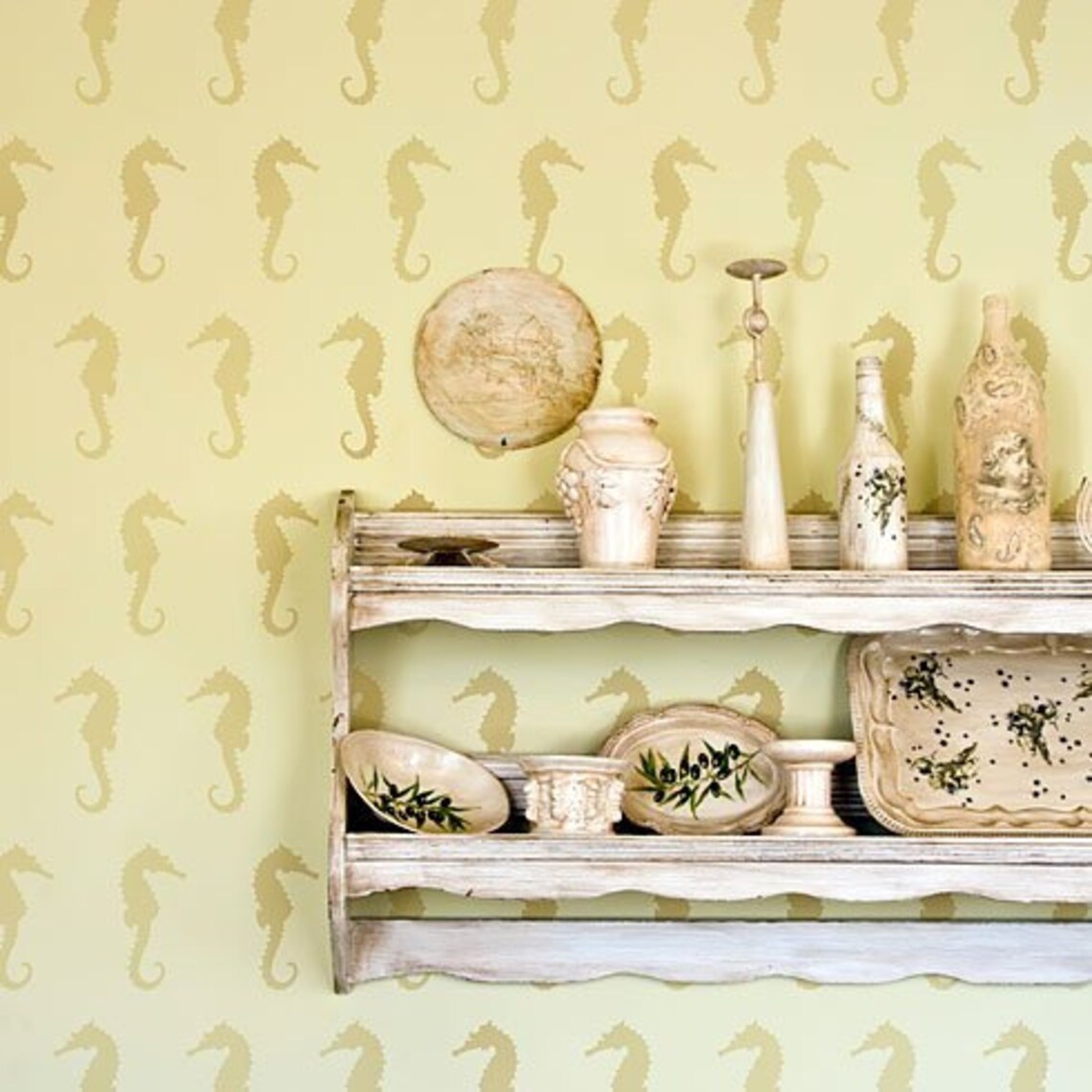 Seahorses Wall Stencil Nautical WALL STENCIL for DIY Wall Etsy