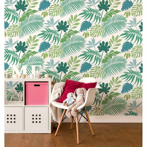 80cm Leaf Tropical Summer Jungle Stencils Stencil Voor Muren Groot Decor Tegel Sjablonen Schilderen Verf Grote Vloeren Meubels Sjabloon Patroon Mandala Patronen Houten Mandala'S Wandtegels