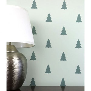 Fir Trees Allover Stencil Reusable stencils for DIY wall decor better than wallpaper image 2