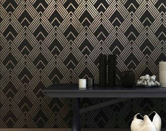 Lexington Wall Stencil - LARGE WALL STENCILS instead of Wallpaper - Easy to Use Wall Stencils for a Quick Room Update - Stencils for Walls