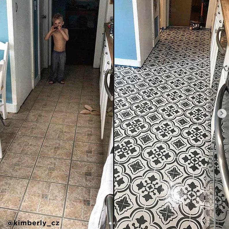 Santa Ana Tile Stencil Stencils For Diy Painted Tiles Reusable Paint Your Old And Save On Floor Remodel