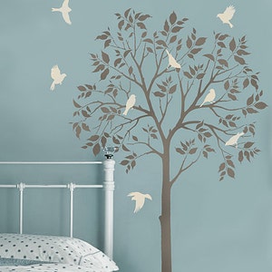 Large Tree and Birds Stencils - Reusable Stencils for DIY Decor - Better than Decals