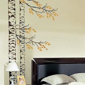 Large Tree Stencil Beautiful Birches Reusable Stencils for Walls Wall stencils for DIY home decor Tree stencil image 3