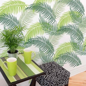 Palm Frond Stencil WALL ART STENCIL instead of Decals Easy to Use Wall Stencils for a Quick Room Update Tropical Stencils for Walls image 4