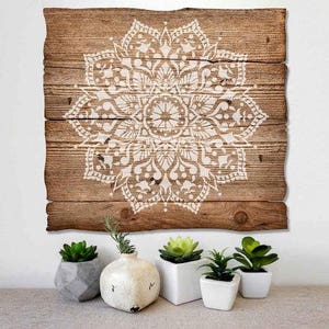 Passion Mandala Stencil For Walls MANDALA WALL STENCIL Large Wall Stencil for Painting Stencil on Wood Better than Mandala Decals image 2