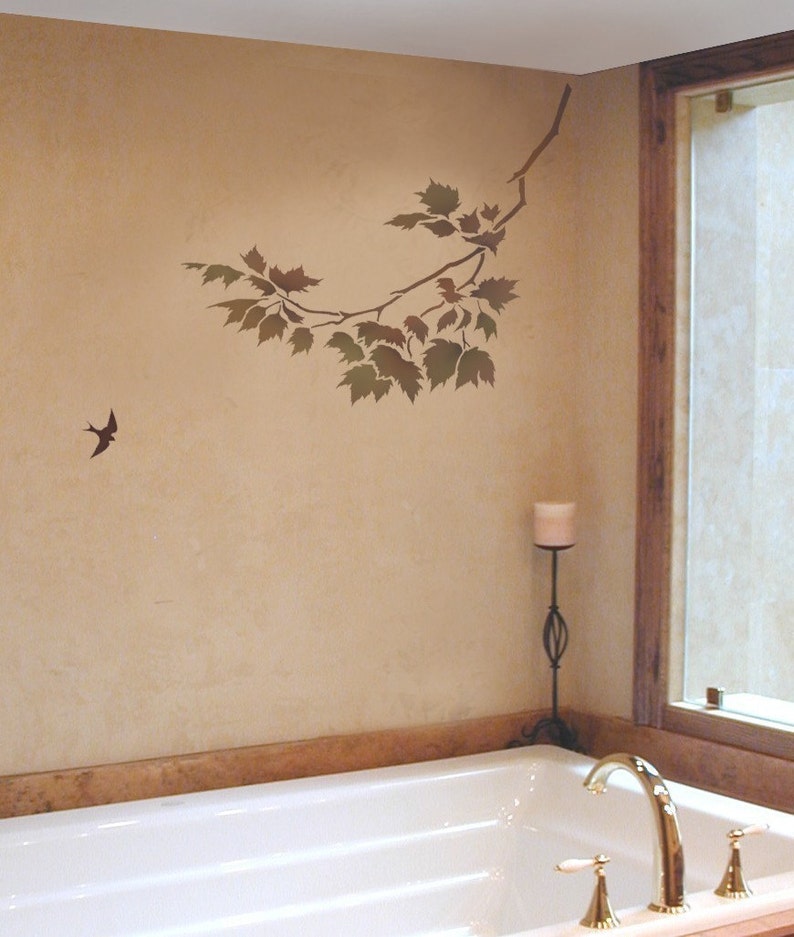 Wall Stencil Sycamore Reaching Branch Nature Stencils for Etsy