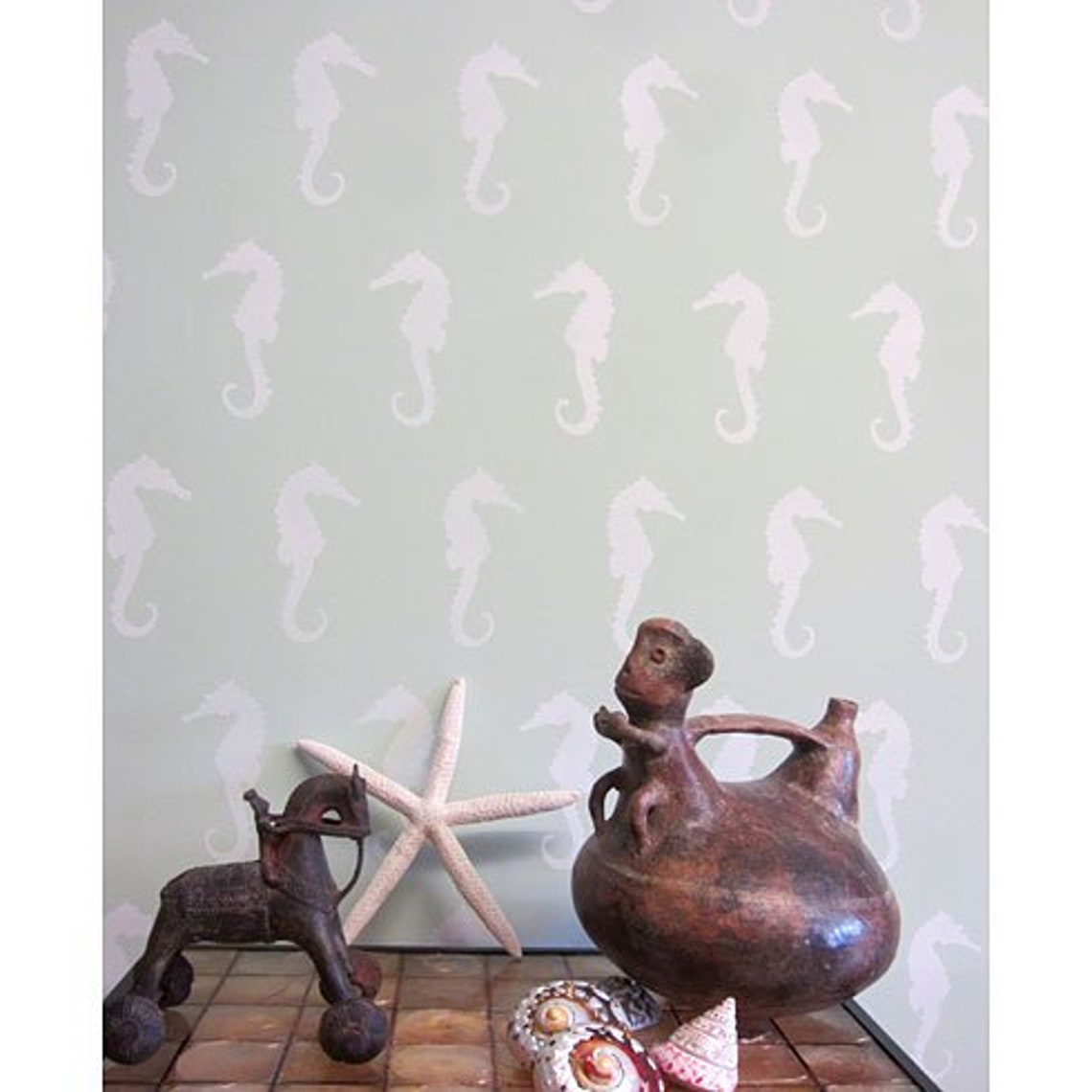 Seahorses Wall Stencil Nautical WALL STENCIL for DIY Wall Etsy