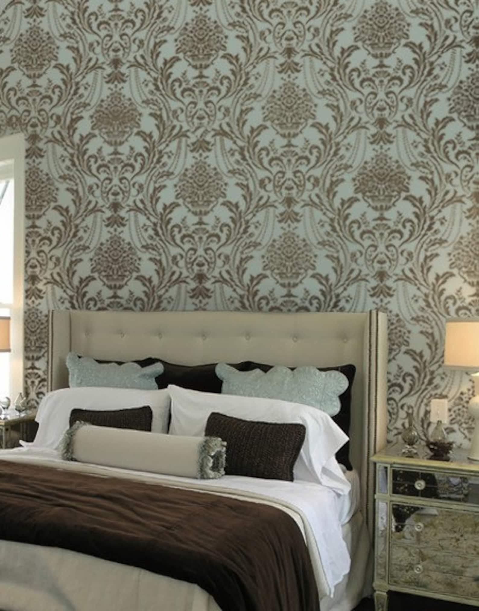 Anastasia Damask Stencil Better Than Wallpaper DIY Home Etsy