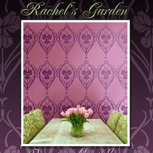 Rachel's Garden Allover Wall Stencil Reusable stencils for DIY Home Decor. Better than wallpaper image 4