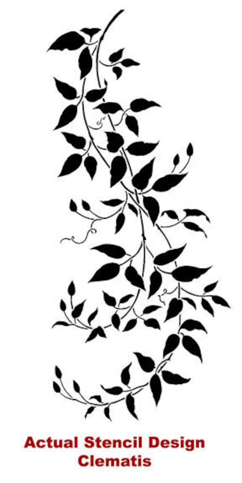 Large Wall stencil Clematis Branch Reusable Stencils for Painting Walls Plant stencils Botanical Designs Wall Stencils for DIY walls image 7