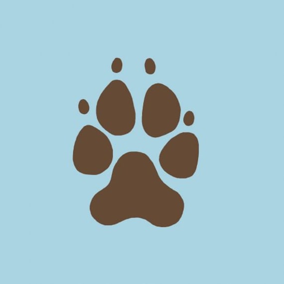 dog paw print wall art stencils easy to use better than etsy