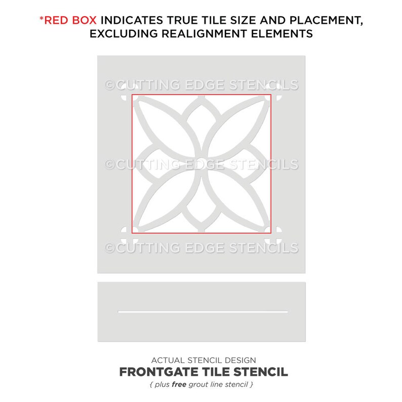 Front Gate Tile Stencil Cement Tile Stencils for Painting Etsy