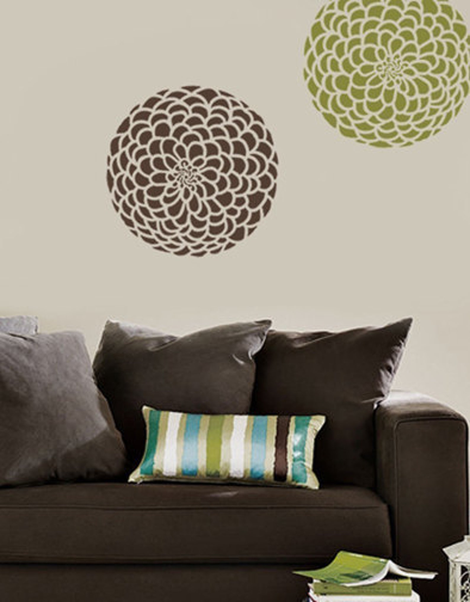 Flower Stencil Zinnia Grande Size Med Reusable Wall Stencils Etsy