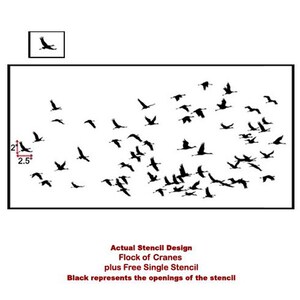 Flock Of Cranes Wall Stencil - LARGE WALL STENCIL – Bird Wall Stencil - Easy to Use Wall Stencil for a Quick Room Update - Stencil for Walls imagen 10