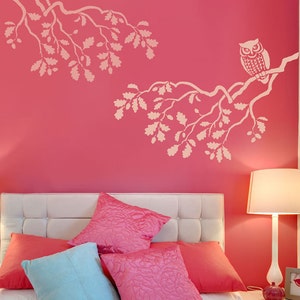 STENCIL Wise Owl MED Reusable wall stencils better than decals DIY decor image 1