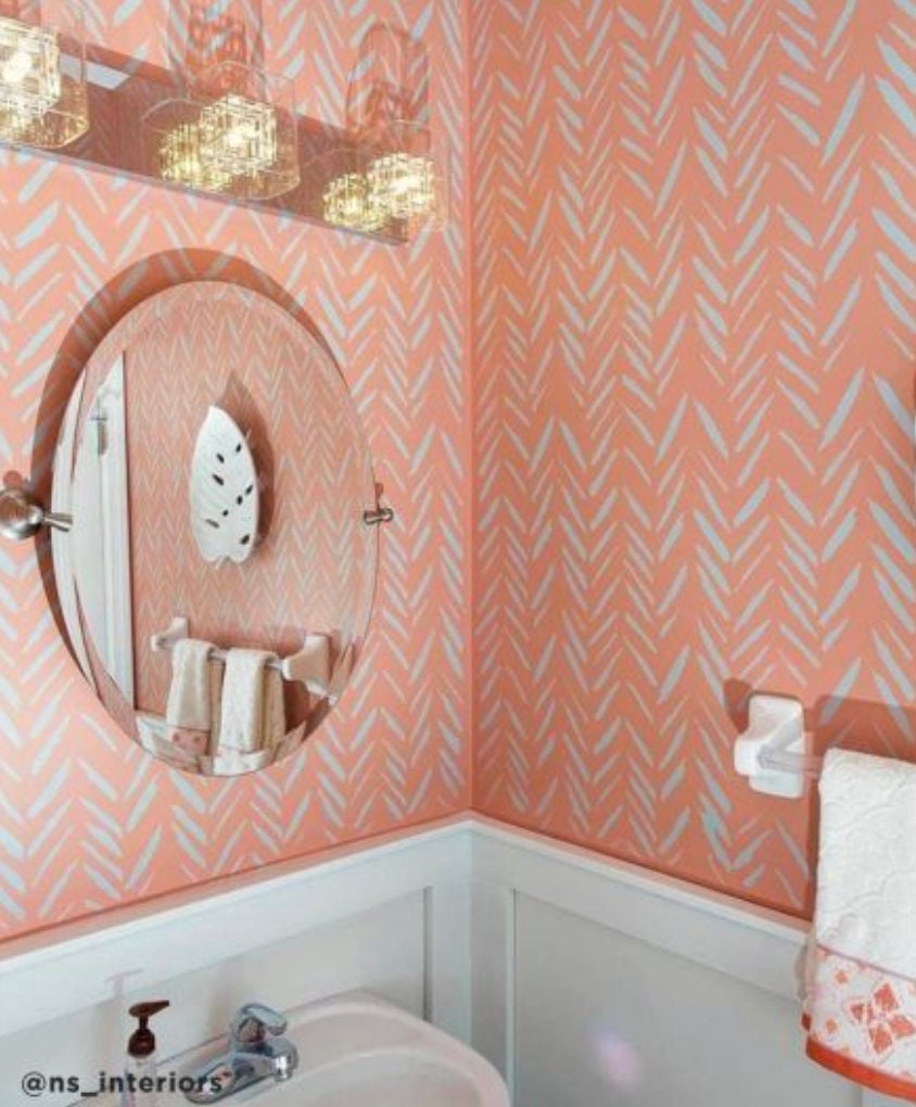 Brush Strokes Wall Stencil LARGE WALL STENCIL Farmhouse Etsy Canada