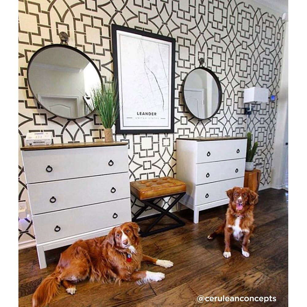 Tea House Trellis Stencil LARGE WALL STENCILS Instead of Etsy UK