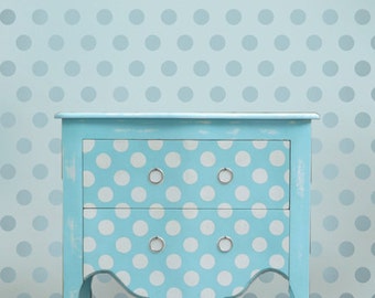 Wall stencil Polka Dot Allover LG - Easy stencil decor for Nurseries, Kids Rooms