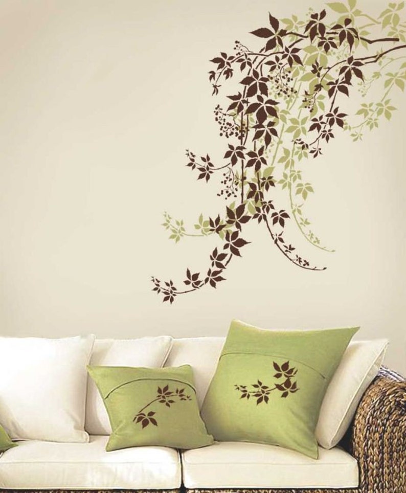 Wall Stencil Virginia Creeper LG DIY decor with stencils image 2