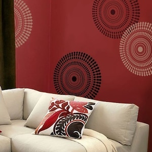 Wall Stencil Funky Wheel MED - Reusable Stencils for DIY Decor - Modern Stencils - Large Stencils for Wall Painting - Geometric stencils